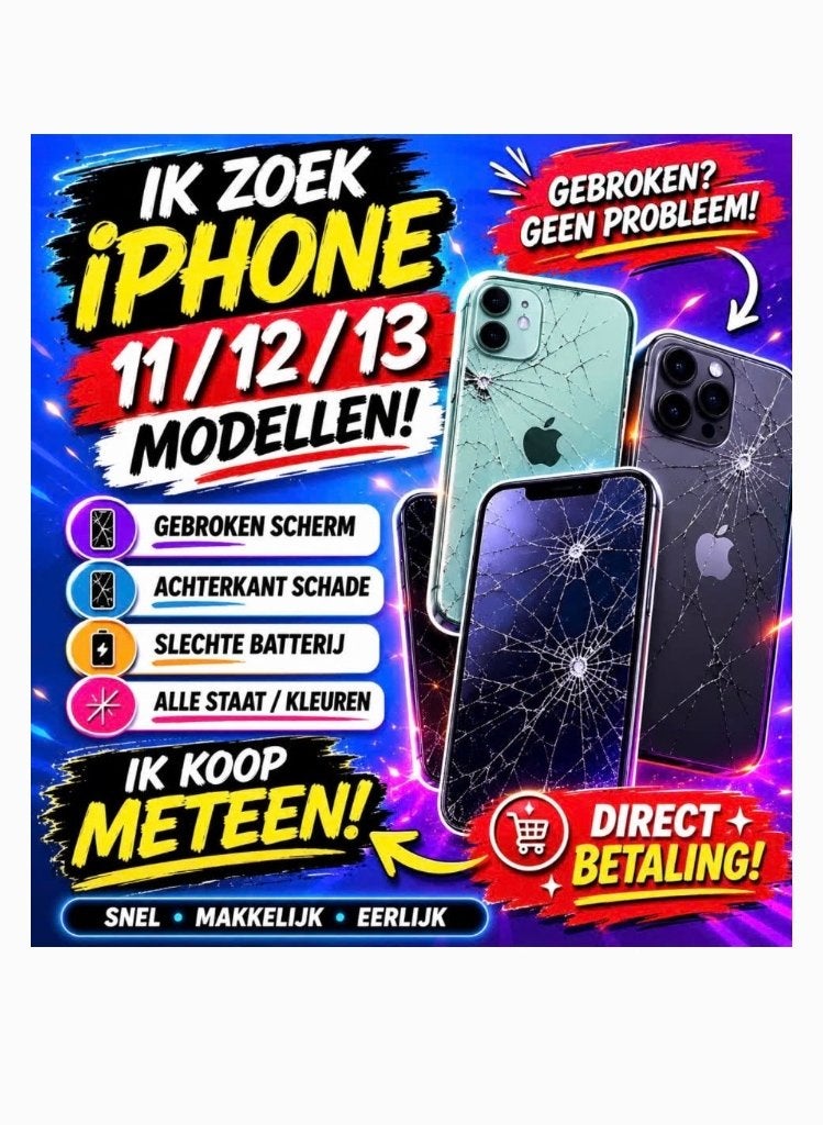 Gezocht: iPhone 11 / 12 / 13 – Beschadigd!, Telecommunicatie, Mobiele telefoons | Hoesjes en Screenprotectors | Apple iPhone, Ophalen