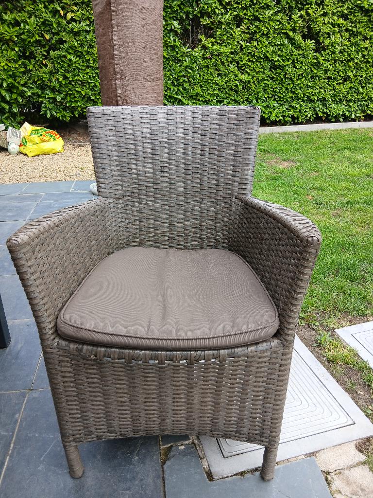 Tuintafel met 5 stoelen, Tuin en Terras, Tuintafels, Ophalen, Gebruikt, Rechthoekig, Overige materialen