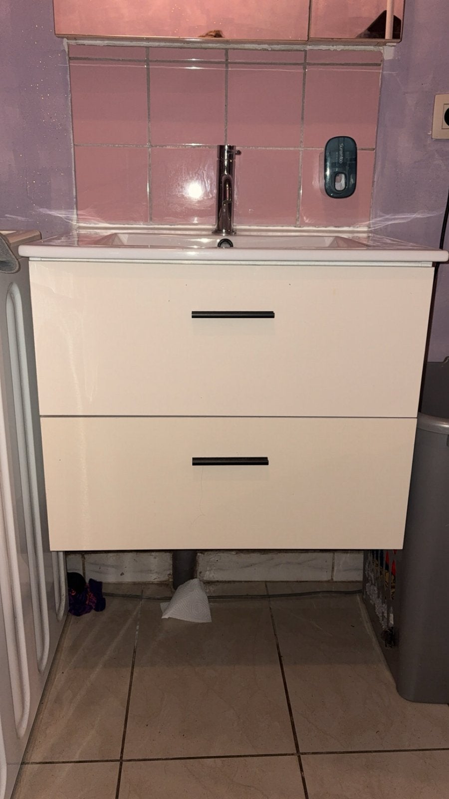 Meuble de sdb avec evier mitigeur et miroir, Maison & Meubles, Enlèvement, Comme neuf