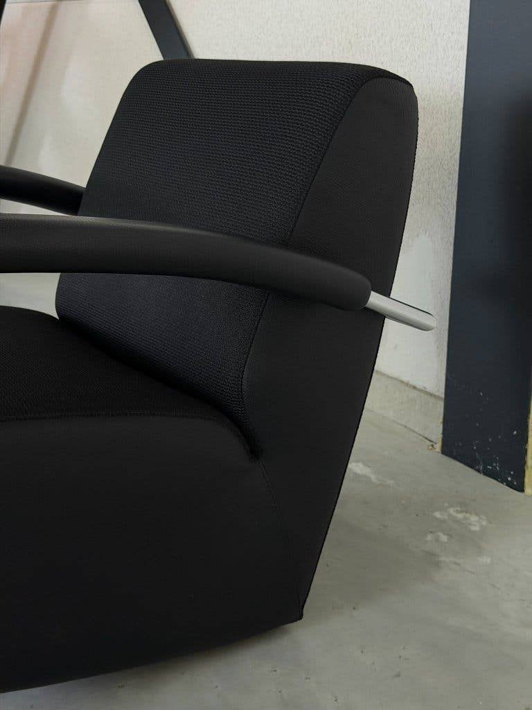Leolux Scylla – Noir – Comme neuf, 75 à 100 cm, Cuir, Comme neuf, Enlèvement