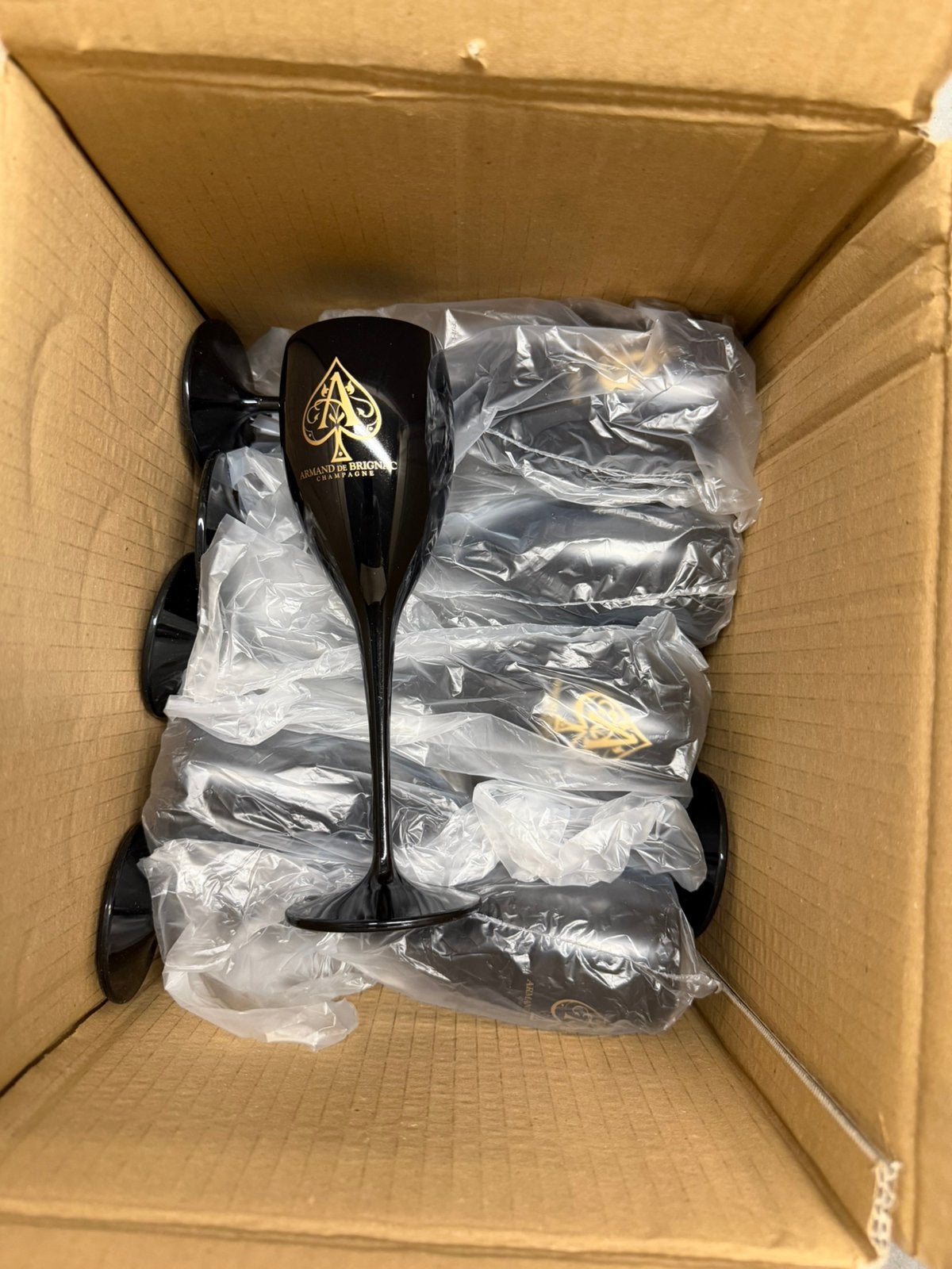 12 poly champagne glazen Armand de Brignac NEW, Ophalen, Nieuw