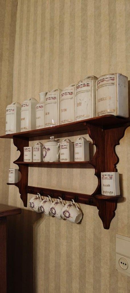 SERVIES POTTEN WANDSET - thee - suiker - bloem - ..., Enlèvement, Utilisé, Autres types