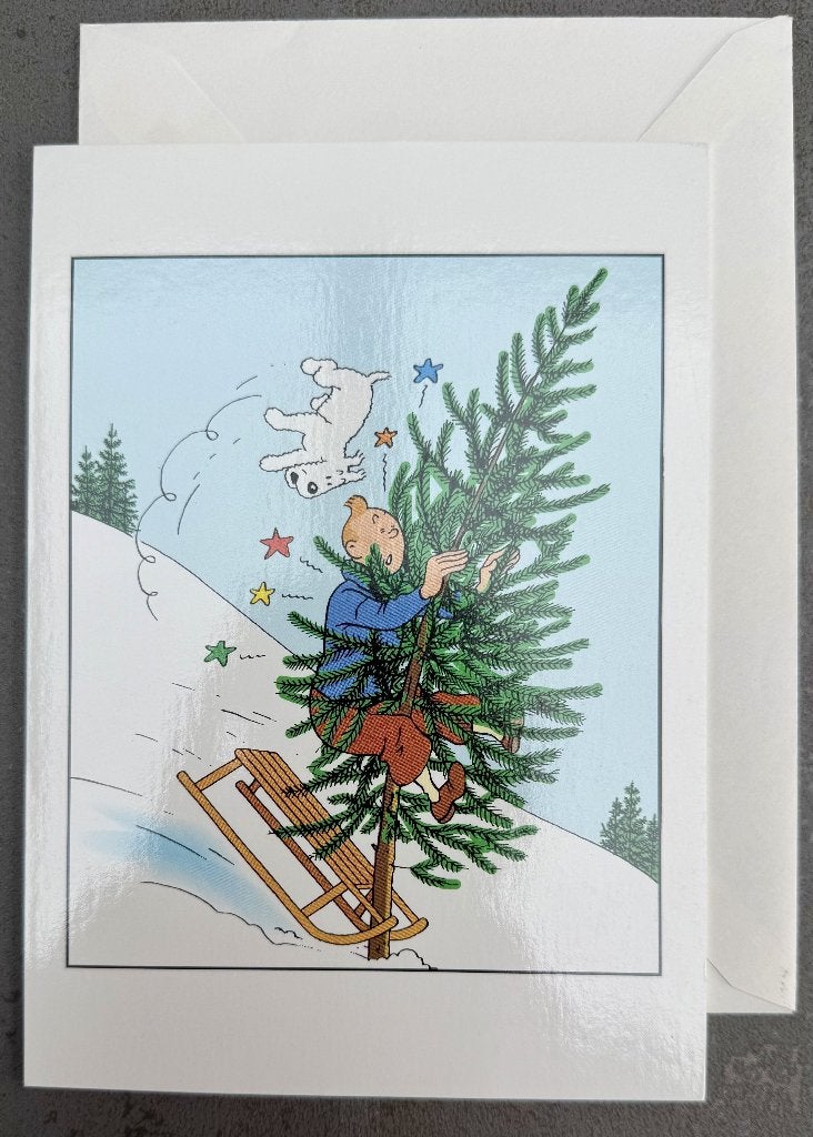 5 cartes de neige reproductions de Tintin, Enlèvement ou Envoi, Tintin, Neuf, Image, Affiche ou Autocollant
