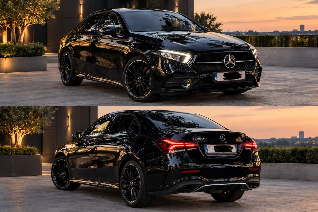 Mercedes A250e amg-line, Auto's, Automaat, Dealer onderhouden, Zwart, Parkeersensor