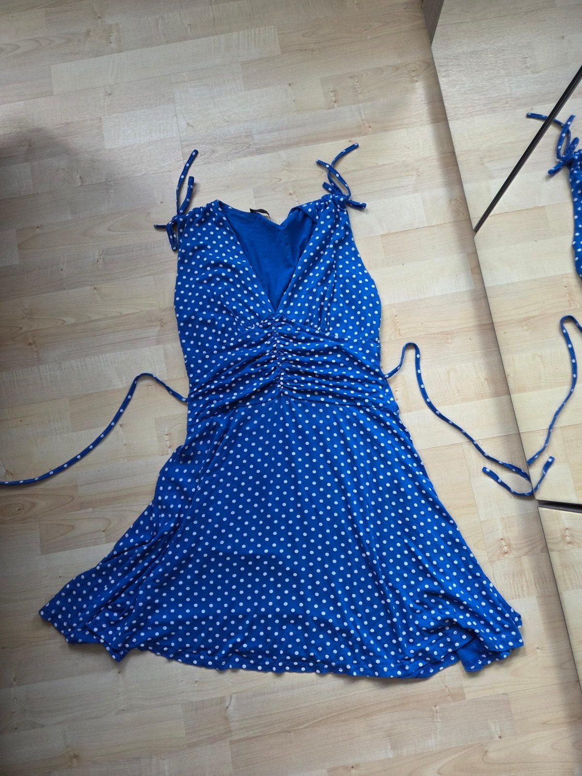 mooie zomerjurk blauw met witte polkadot medium, Kleding | Dames, Maat 38/40 (M), Fas paris, Blauw, Nieuw