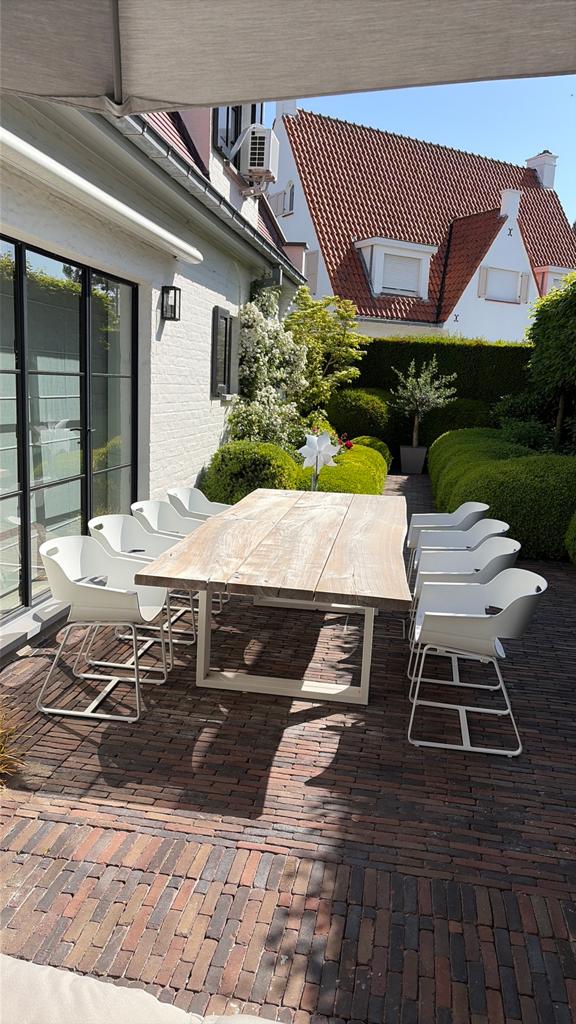 Terrasstoelen voor rond eettafel en kussentjes, Ophalen, Kunststof, Wit, Zo goed als nieuw