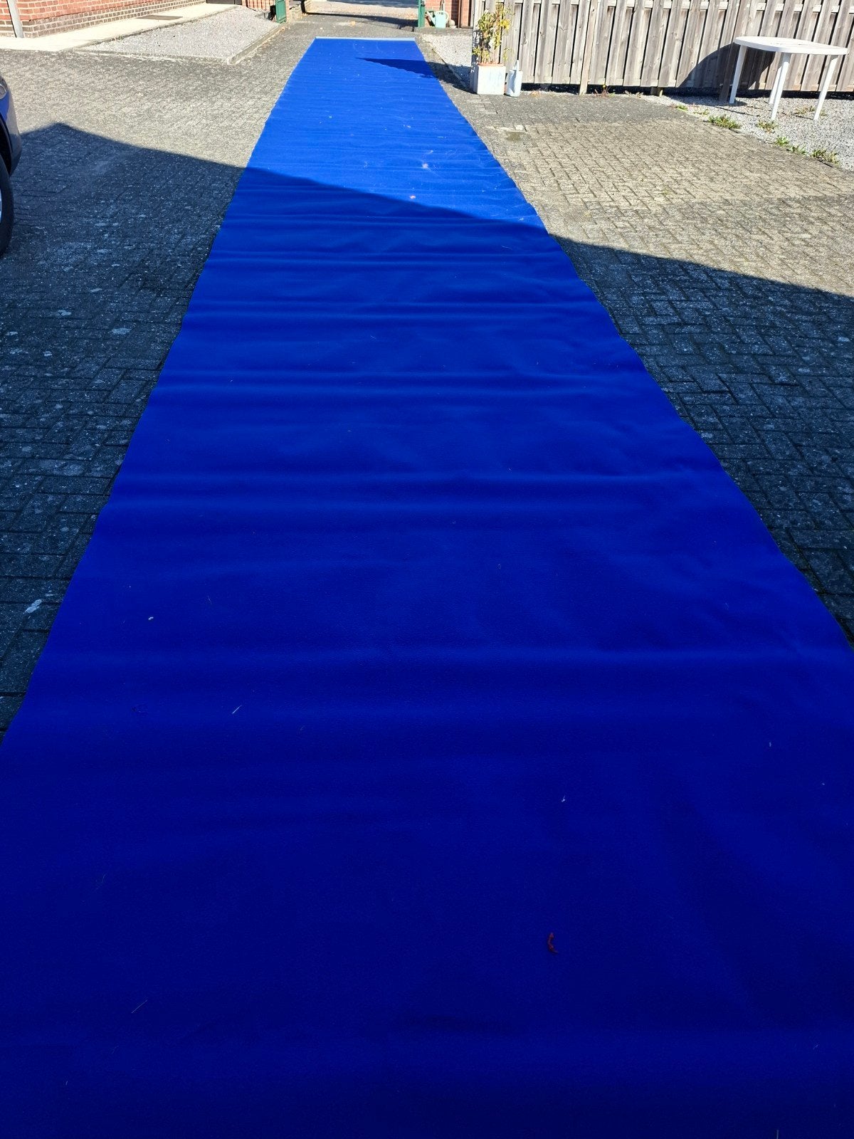 Blauw vloerbekleding/tapijt, Ophalen