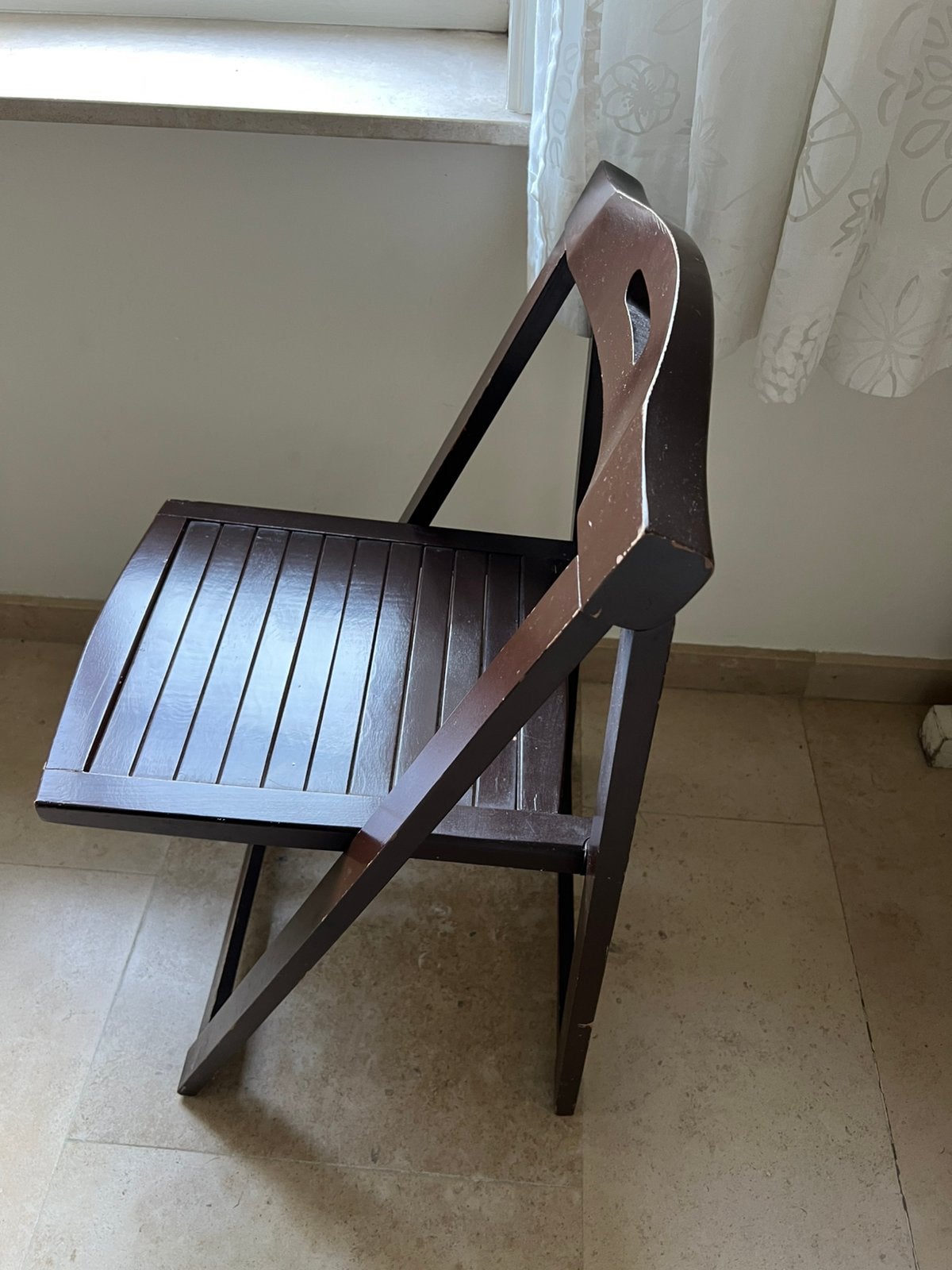 3 houten stevige klapstoelen, Huis en Inrichting, Stoelen, Ophalen, Gebruikt, Hout, Drie