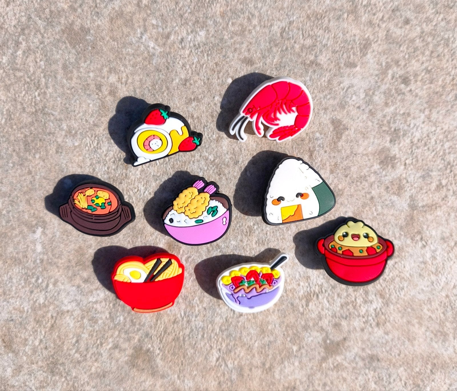 Set van 8 Kawaii Aziatisch Eten Jibbitz / Charms - NIEUW, Ophalen of Verzenden