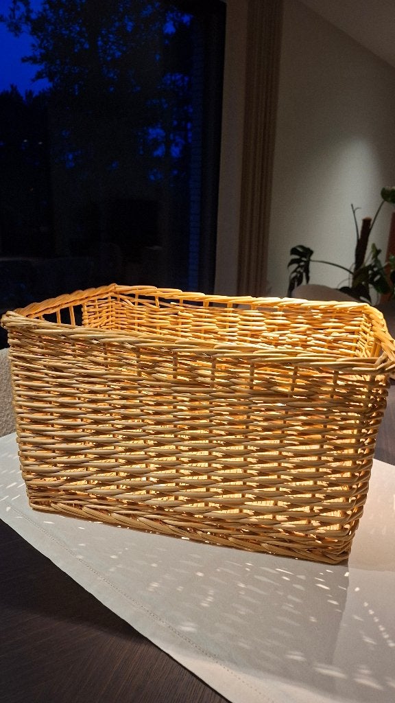 Rieten mand 52cm x 36cm x H31cm, Ophalen, Gevlochten, Mand, Zo goed als nieuw