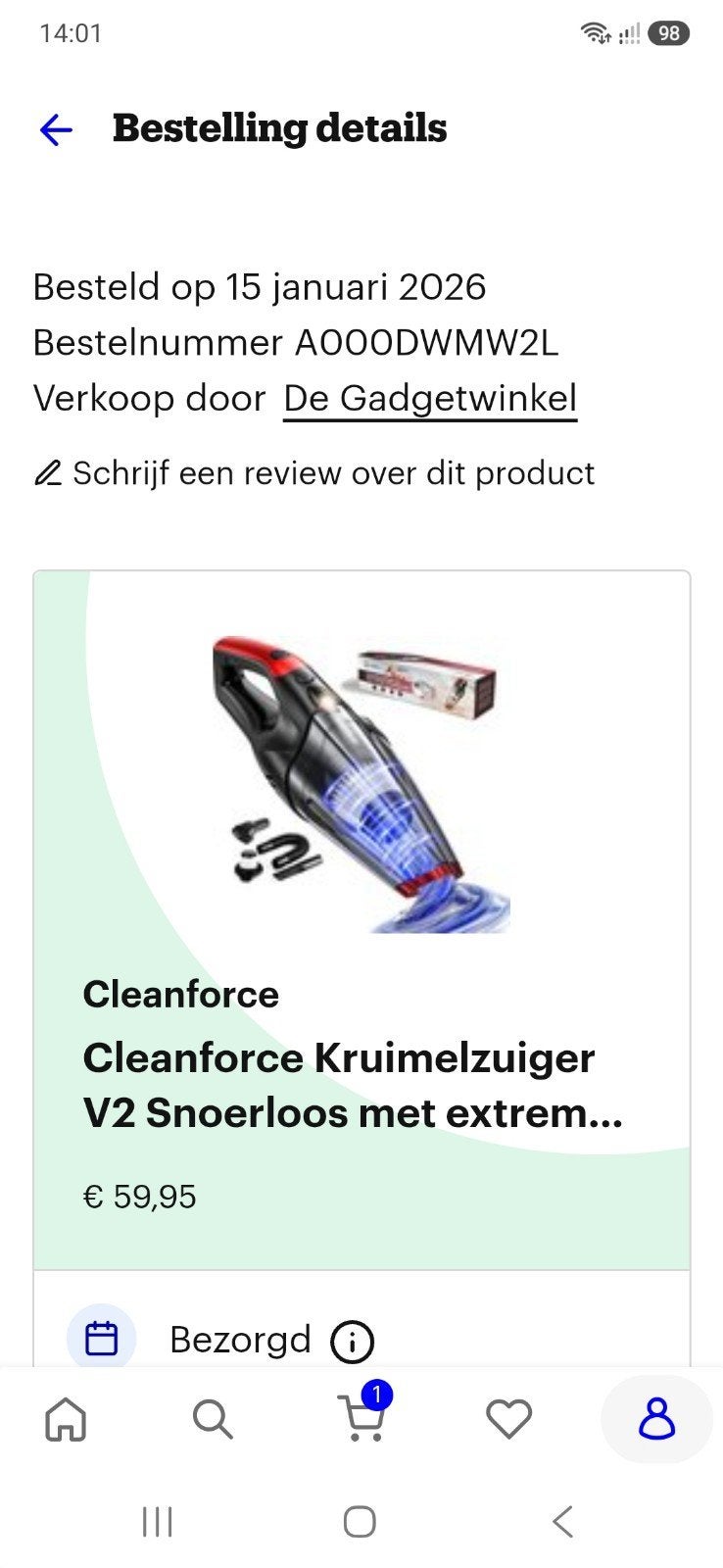 kruimelzuiger, Elektronische apparatuur, Ophalen