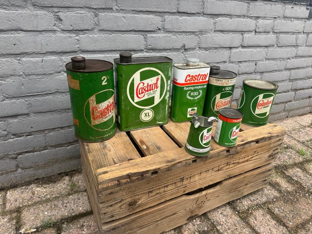 Diverse Castrol olie blikken te koop, Verzamelen, Ophalen of Verzenden, Gebruikt, Verpakking