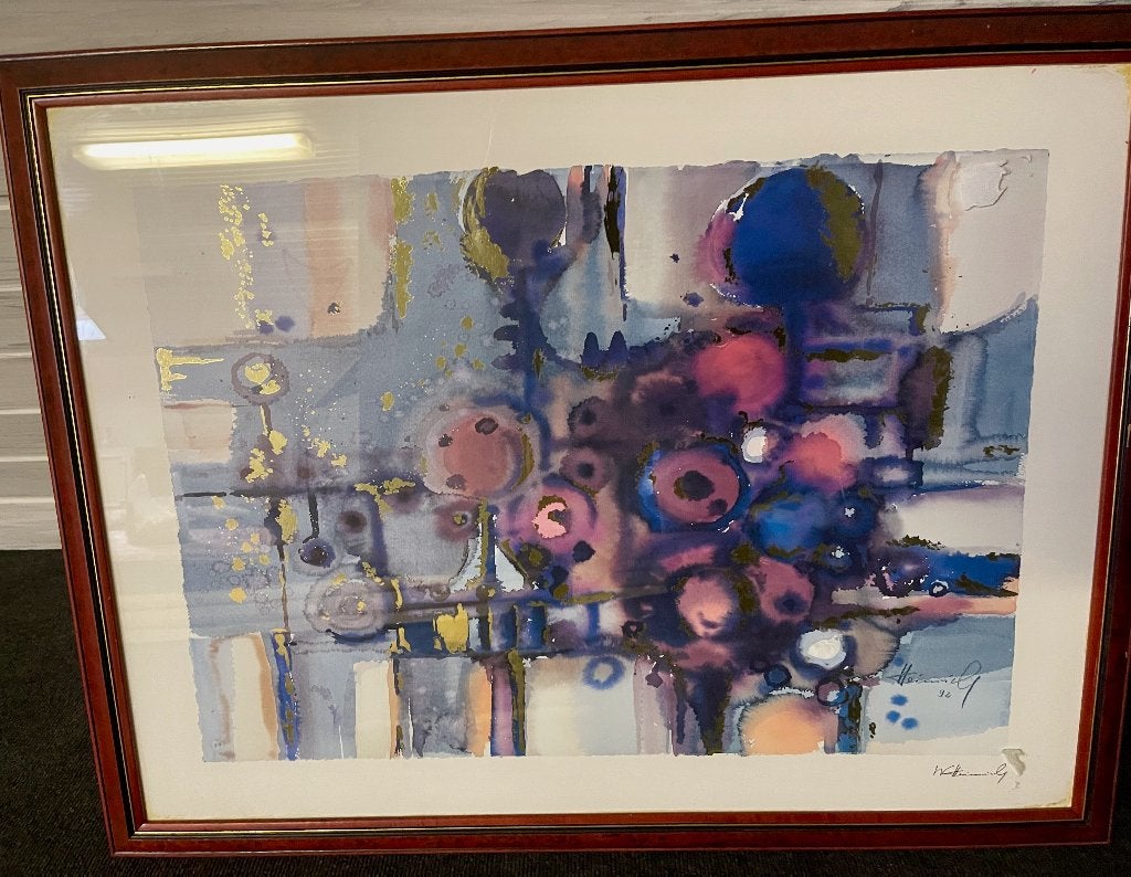 Moderne schilderij, Antiquités & Art, Art | Peinture | Moderne, Abstrait, Sous verre, Autres techniques, Autres matériaux
