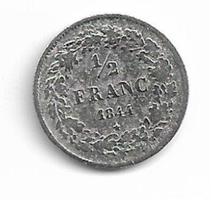 België: 1/2 frank 1844 = morin 34, Verzenden, Zilver, Losse munt, Zilver
