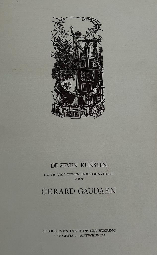 Houtgravure De Zeven Kunsten Gerard Gaudaen, Antiek en Kunst, Ophalen