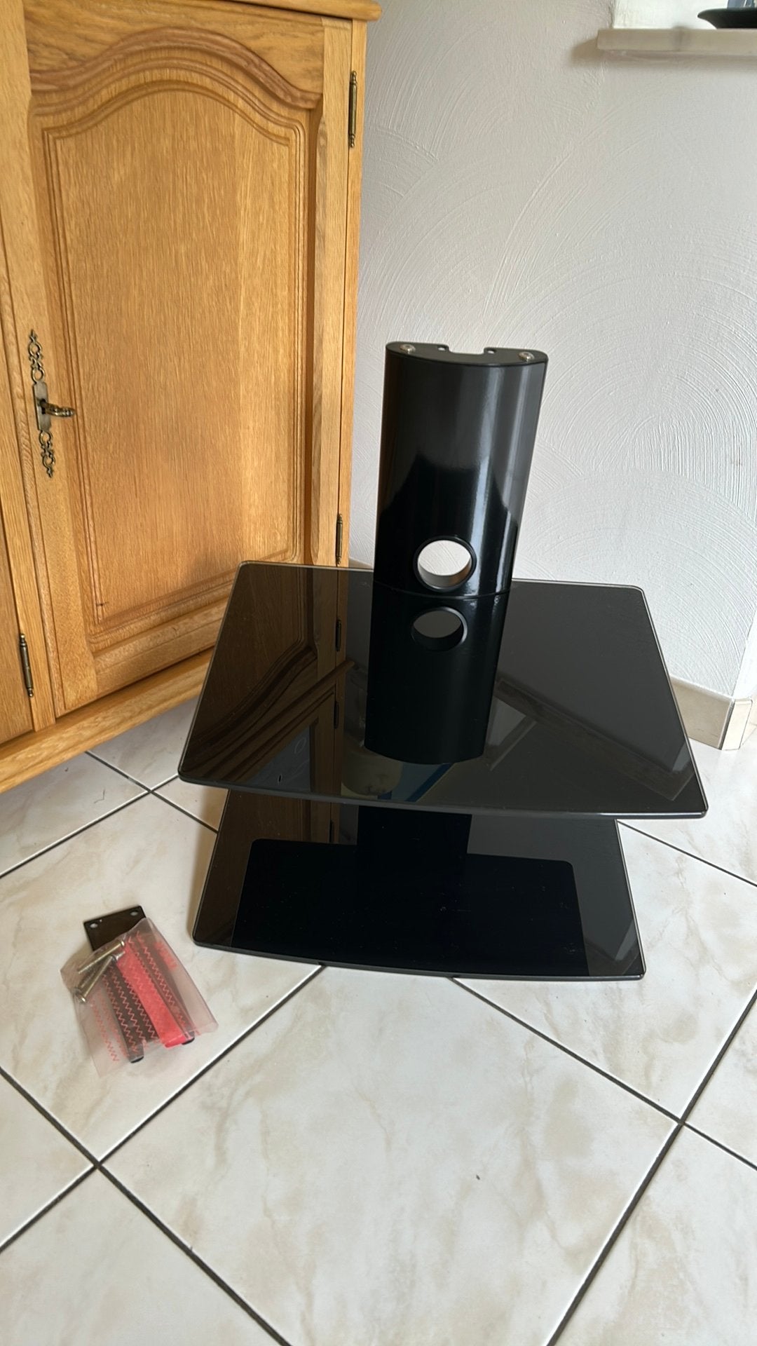 Étagère tv noir en verre, Enlèvement ou Envoi, Comme neuf