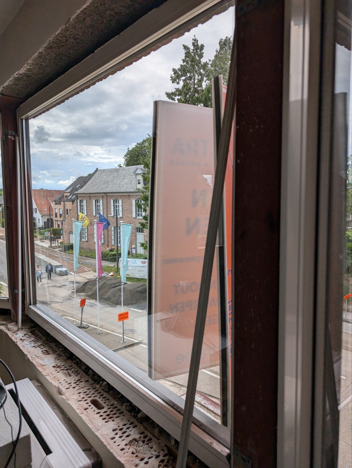 PVC raam met dubbel glas 165 x 182 cm, Doe-het-zelf en Bouw, Raamkozijnen en Schuifdeuren, Ophalen