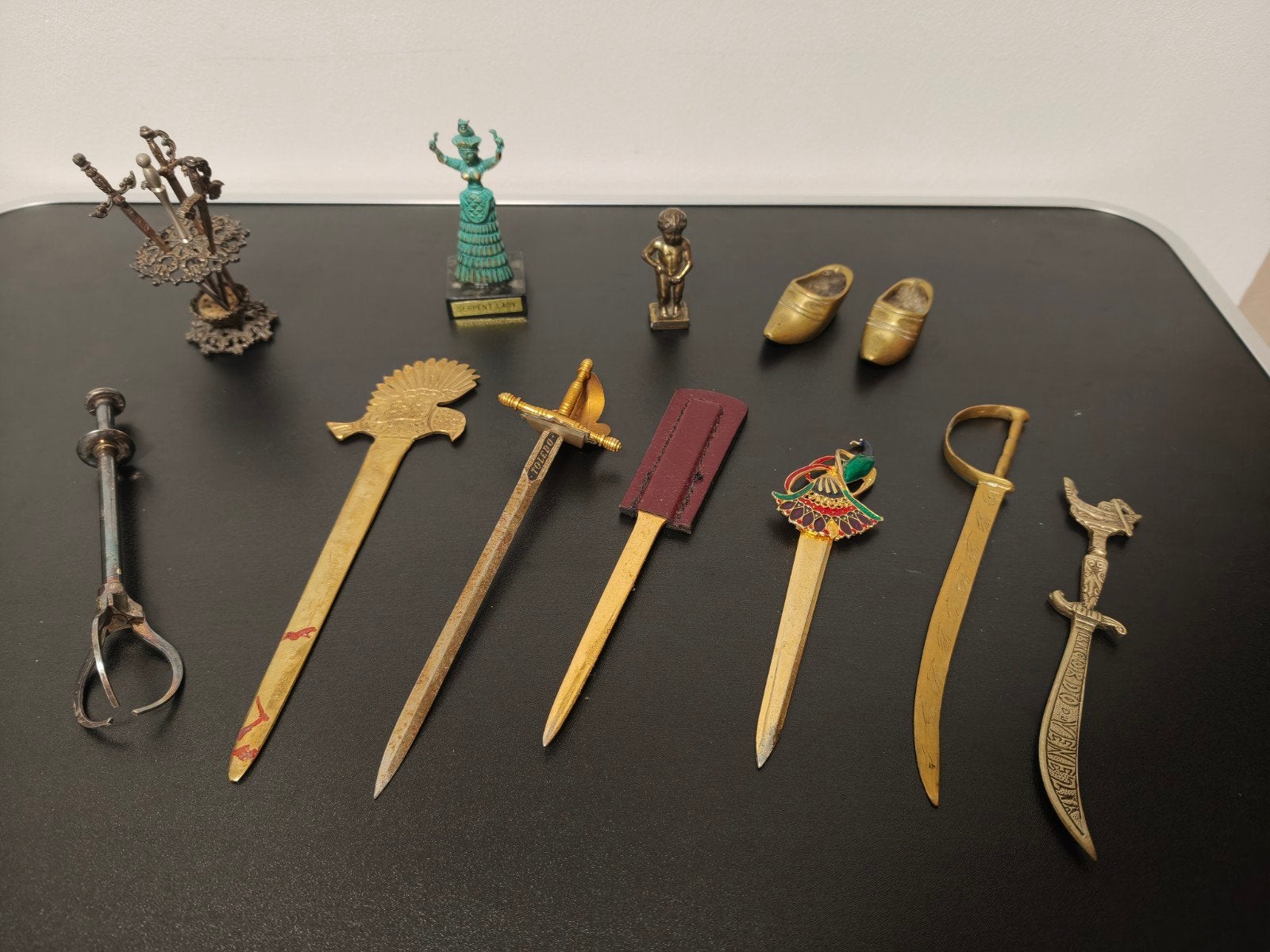 Lot antiquités en argent laiton et bronze, Handtassen en Accessoires, Ophalen, Zilver