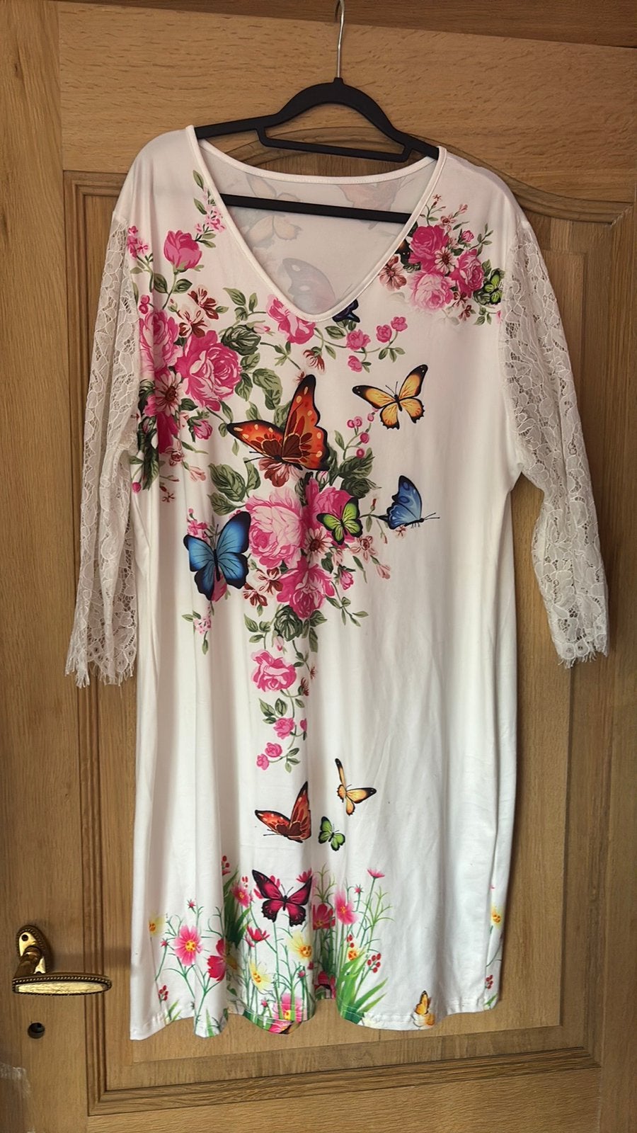Robe legere a motif, Enlèvement, Comme neuf, Blanc, Robe