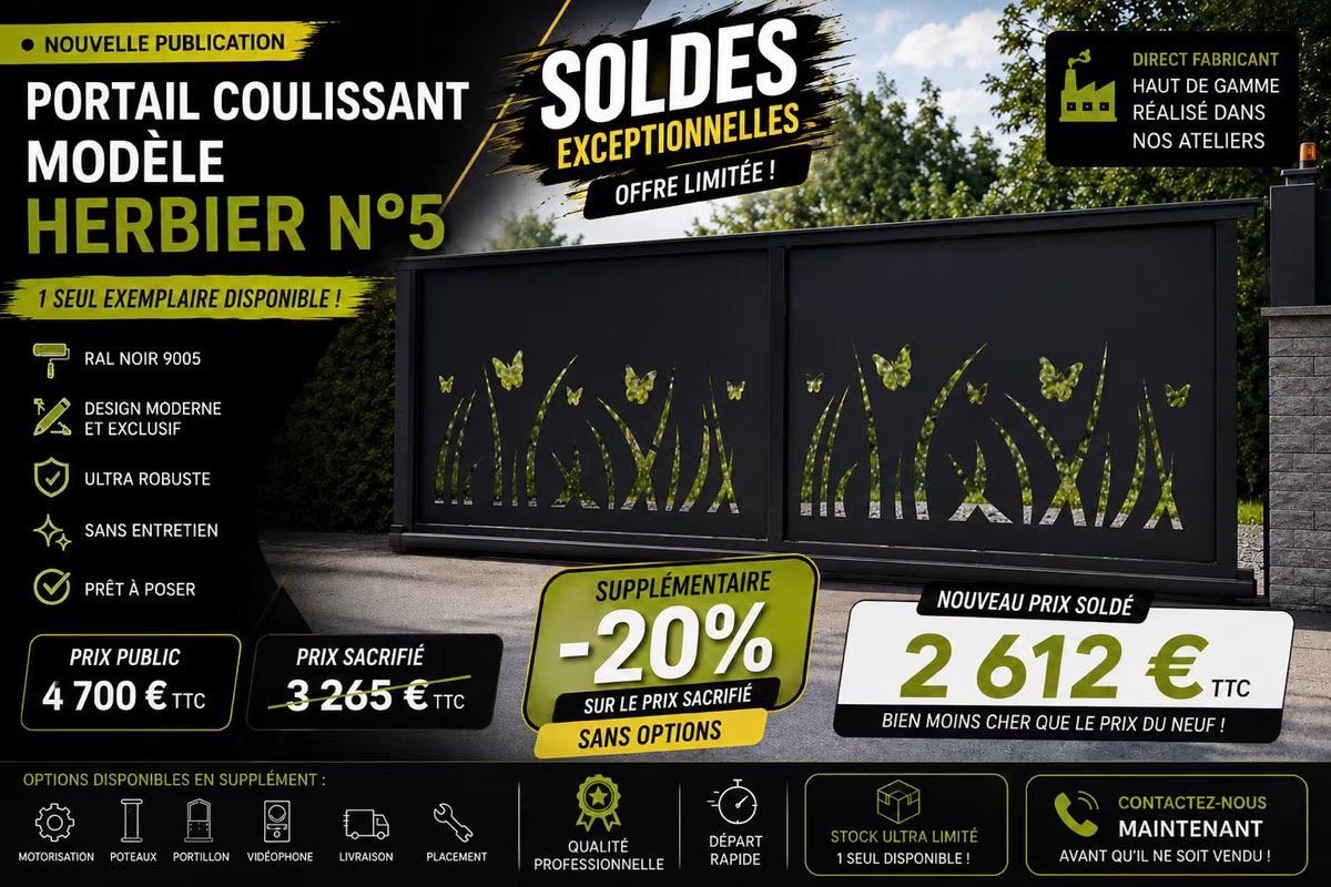 PORTAIL COULISSANT, Jardin & Terrasse, Clôtures de jardin, Enlèvement