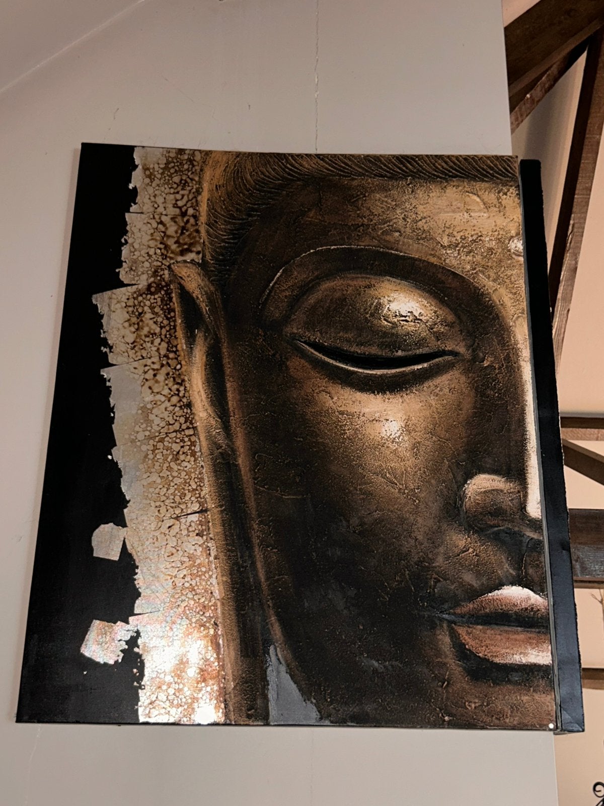 Groot Decoratief Boeddha Schilderij / Wandpaneel – 106cm, Huis en Inrichting, Woonaccessoires | Boeddhabeelden, Ophalen, Zo goed als nieuw