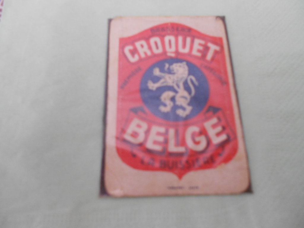1 dos de carte BRASSERIE CROQUET(LA BUISSIERE) carte usagée, Enlèvement ou Envoi, Utilisé, Carte(s) à jouer