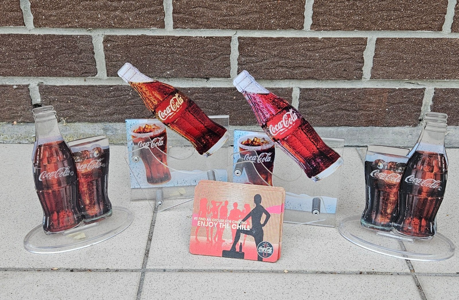 Set van 4 onderzetters van coca cola plexiglas vintage 1990, Verzamelen, Ophalen of Verzenden