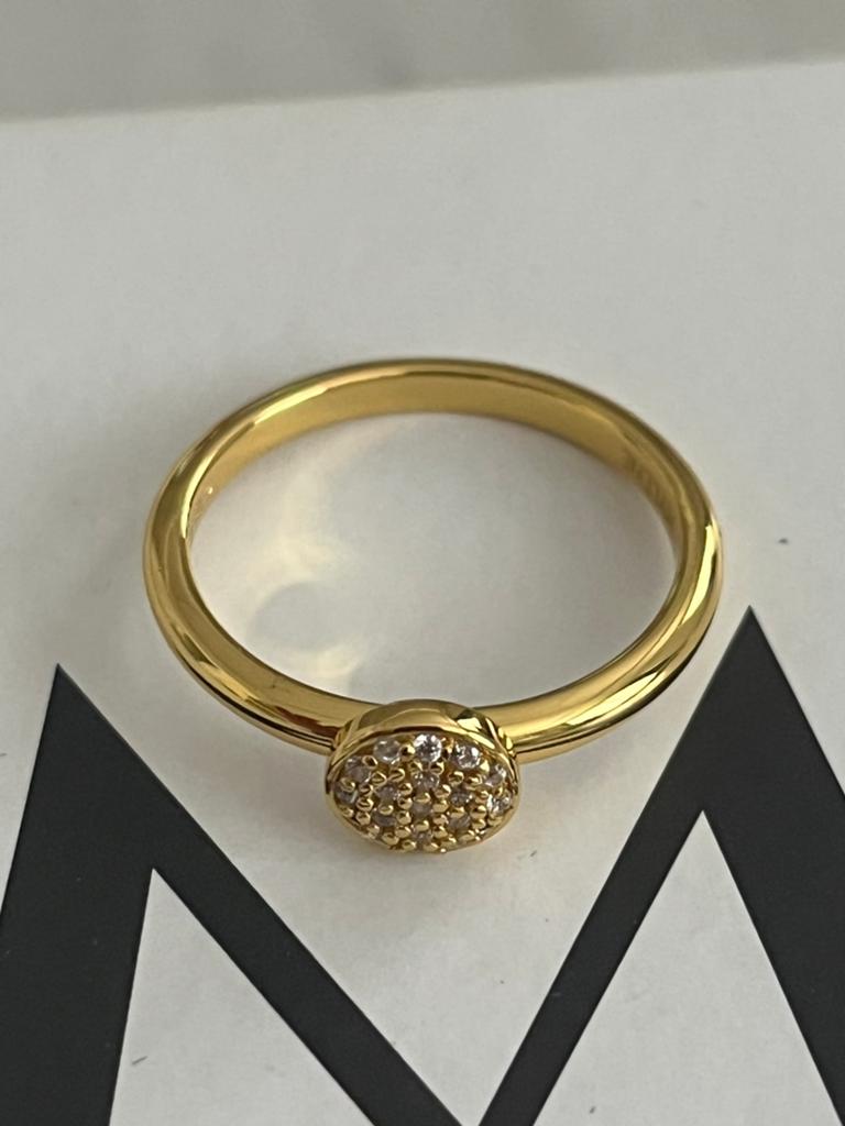 Zilveren vergulde ring 925, Handtassen en Accessoires, Ringen, Ophalen of Verzenden, Zo goed als nieuw, Goud