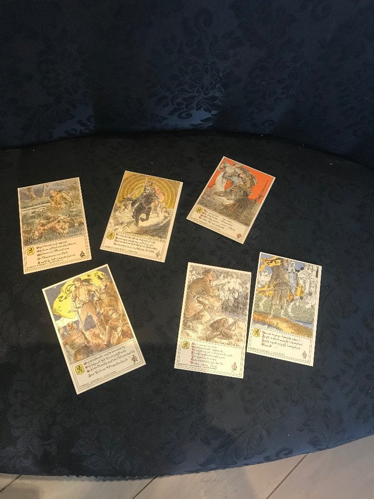 6 postkaarten interbellum, Verzenden