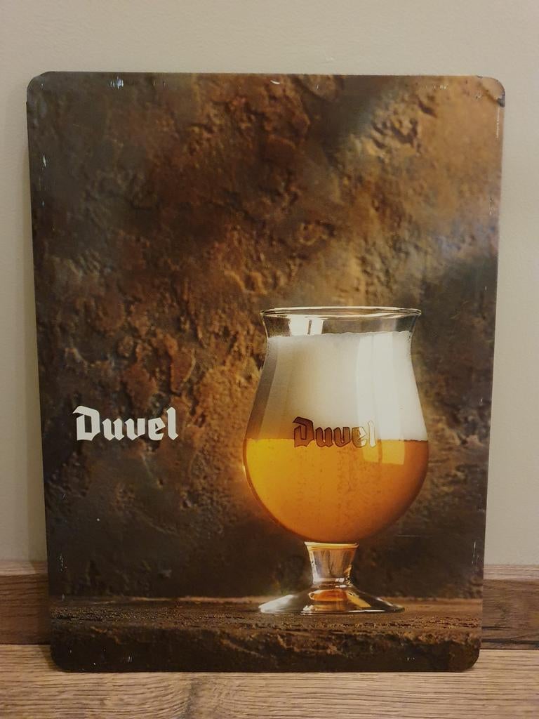 Metaal Reclamebord - Duvel 1993 -, Ophalen of Verzenden, Gebruikt, Reclamebord, Plaat of Schild, Duvel