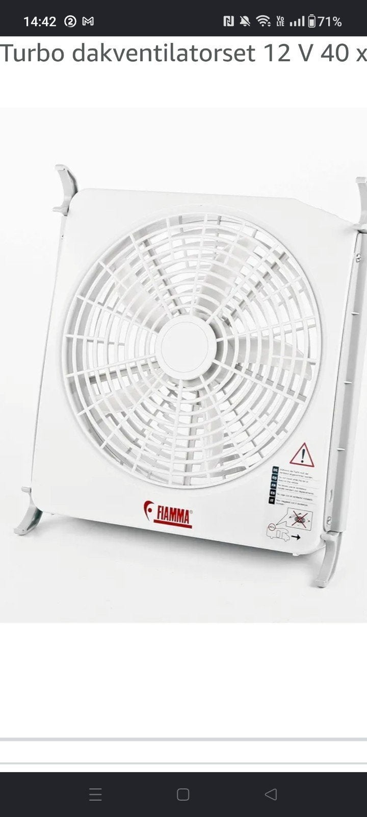 Ventilator 12volt, Ophalen