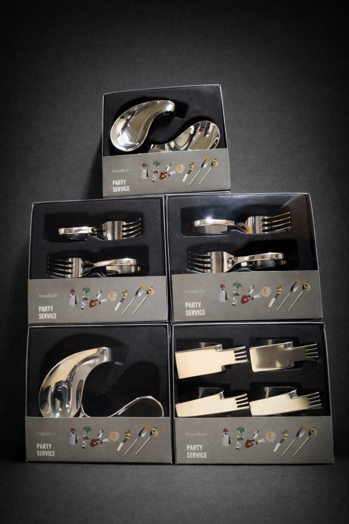 Cinq boites de Party service Maddison, Maison & Meubles, Cuisine | Couverts, Neuf, Ensemble de couverts, Inox ou Chrome, Résiste au lave-vaisselle