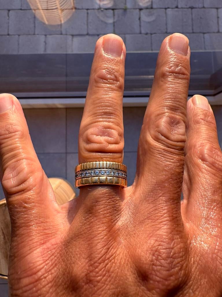 Bague or et diamant taille homme, Bijoux, Sacs & Beauté, Bagues, Enlèvement ou Envoi, Or, Comme neuf, Or