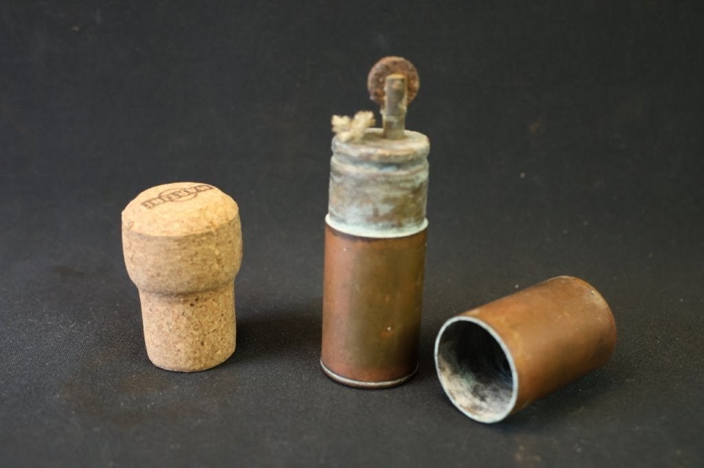 WO1 Trench-art aansteker seinkogel LEEG, Ophalen of Verzenden