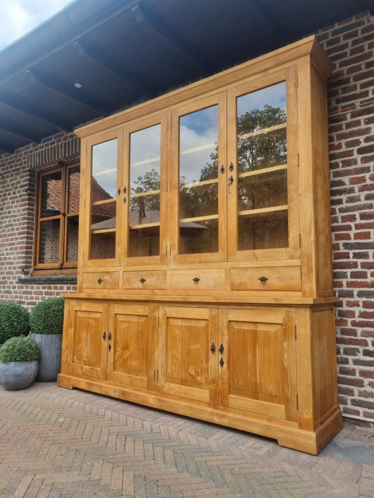 Teak buffetkast/vitrinekast GRATIS LEVERING, Huis en Inrichting, Ophalen, Met deur(en), 200 cm of meer, Indo.