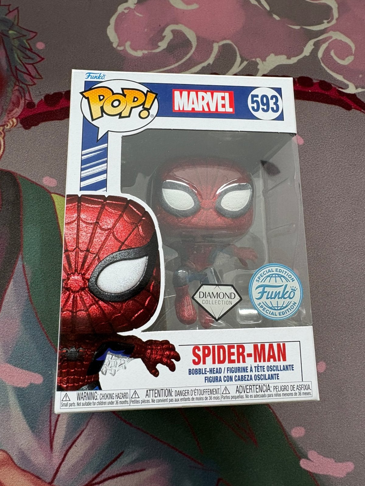 Funko Pop Spider-Man #593 Diamond Collection Special Marvel, Ophalen of Verzenden, Zo goed als nieuw