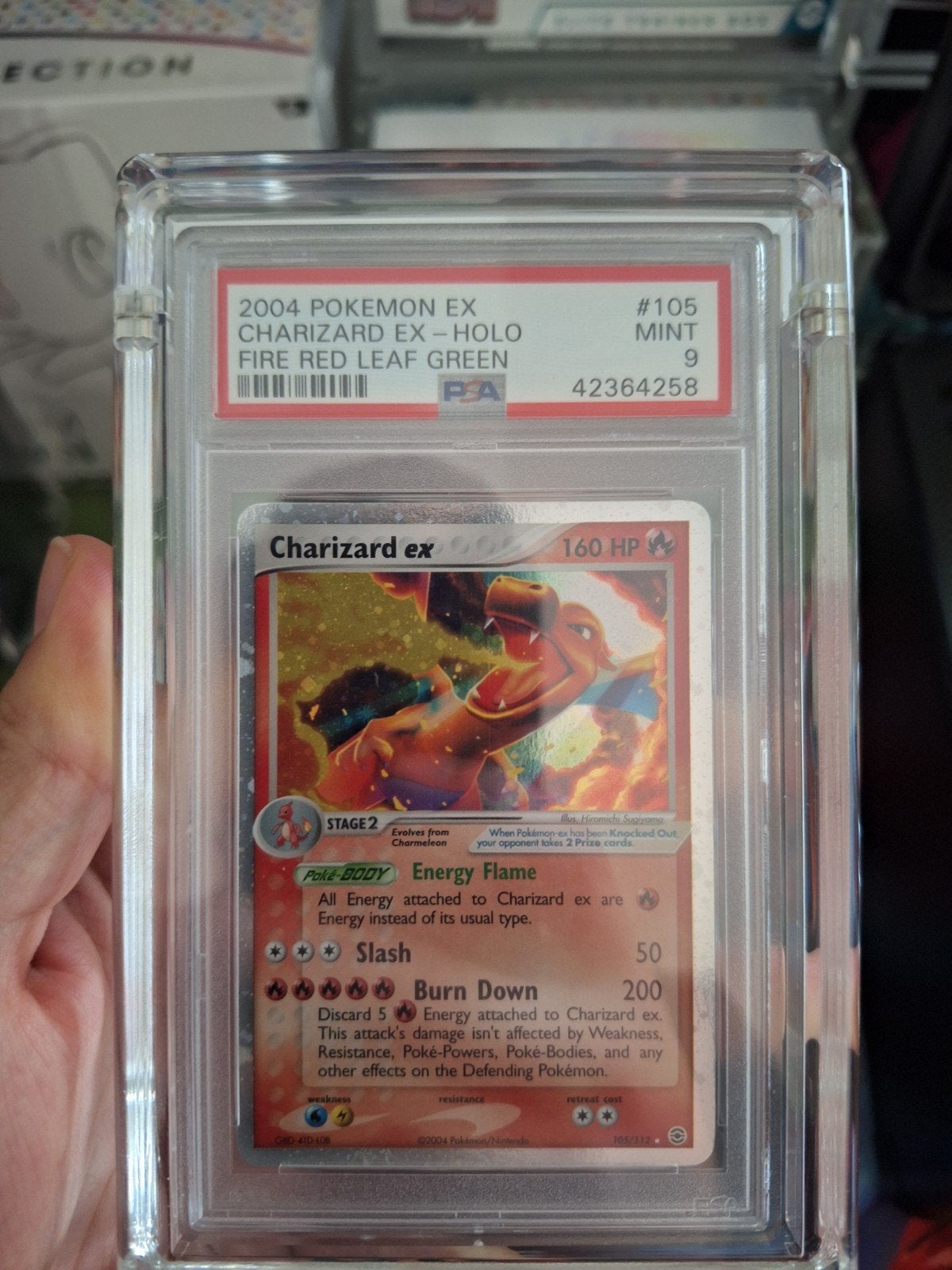 2004 Charizard EX holo PSA 9, Ophalen