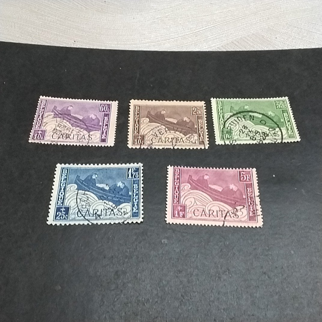 BELGIE 249/253 gestempeld met cote 8,00 €, Ophalen of Verzenden, Gestempeld