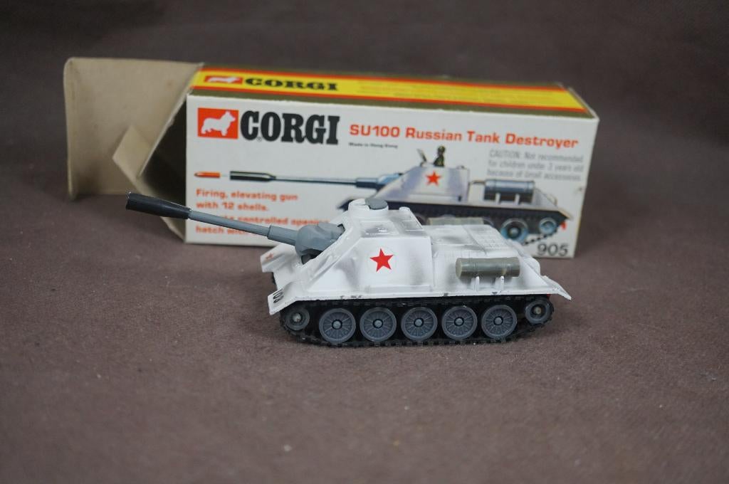 Char de chasse Corgi Toys SU 100 - 1/60 - TOP vintage, Enlèvement ou Envoi