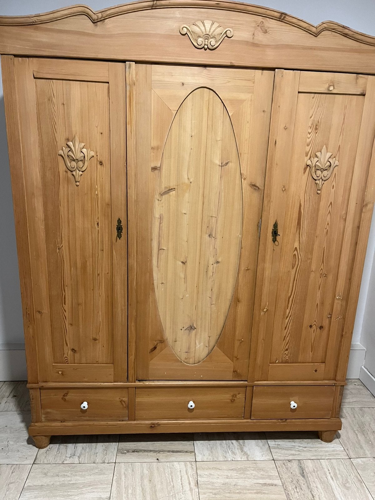 Armoire solide ancienne, Antiek, 150 à 200 cm, Enlèvement, Utilisé