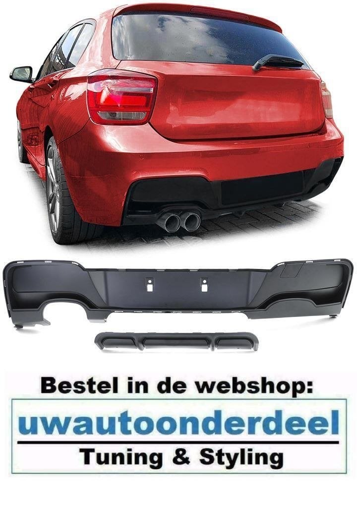 Diffuser Mat Zwart Dubbele Uitlaat Links Voor Bmw 1 Serie F2, Envoi