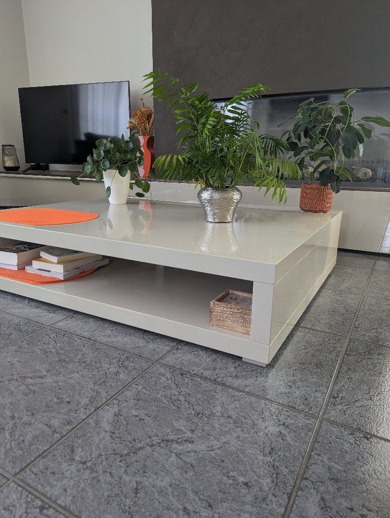 MisuraEmme Grote salontafel met onderblad, Ophalen, 50 – 75, Gebruikt, Glas