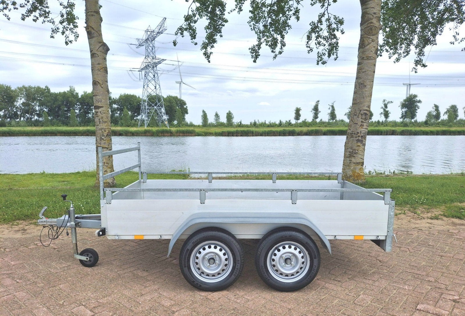 Mooie anssems aanhangwagen dubbelasser remork, Auto diversen, Aanhangers en Bagagewagens, Ophalen
