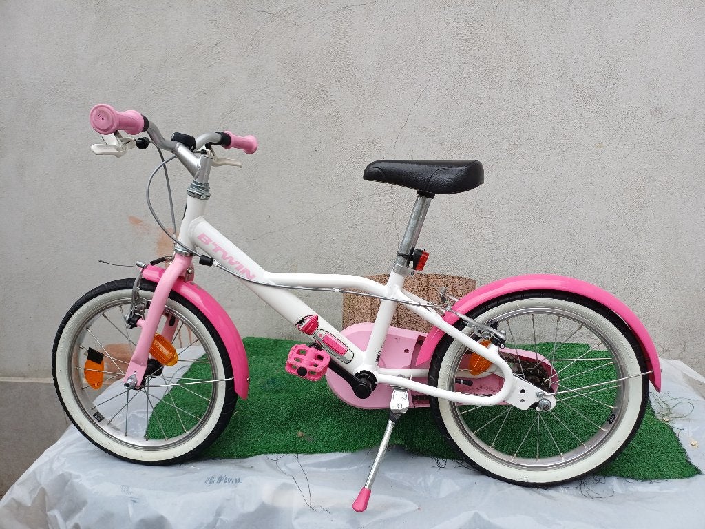 Meisjesfiets 4-6 jaar 16 inch B-twin, Ophalen, Velgrem, B-TWIN, Zo goed als nieuw