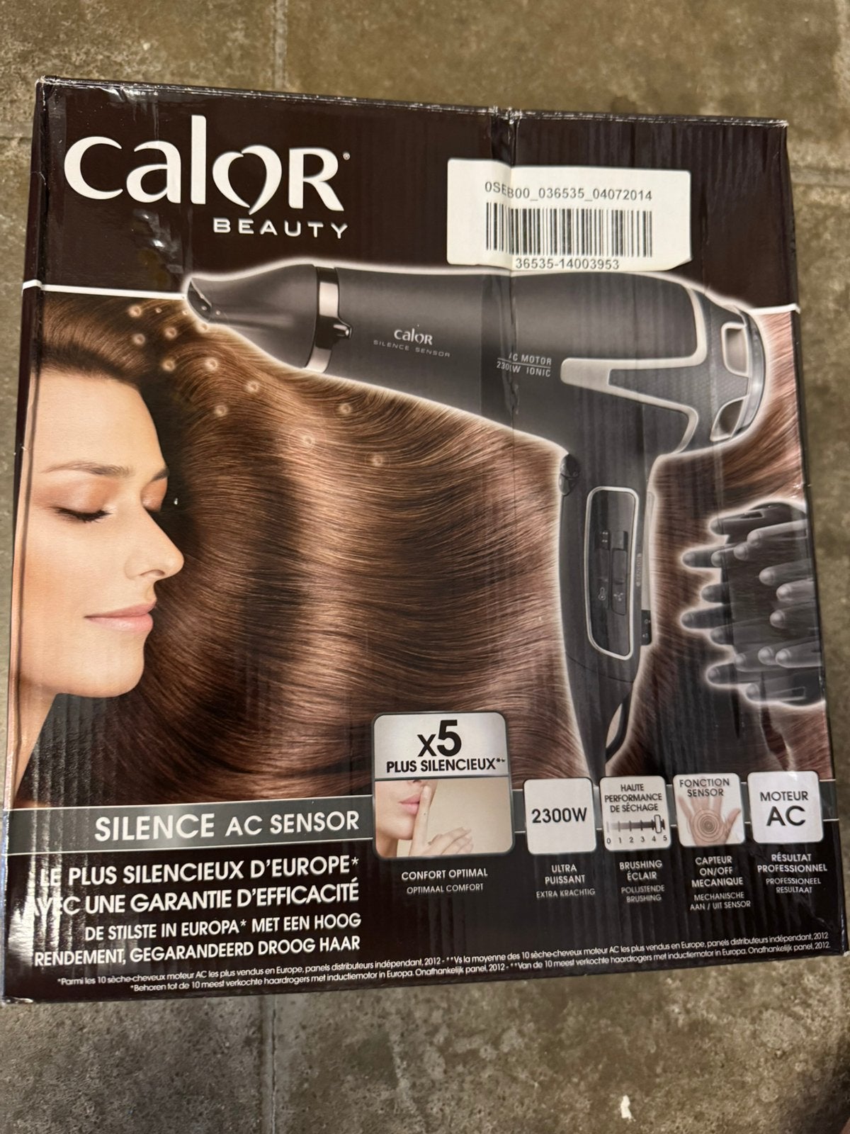 Sèche-cheveux CALOR Silence AC Sensor CV7630C0–2300W – NEUF, Enlèvement ou Envoi, Neuf, Sèche-cheveux