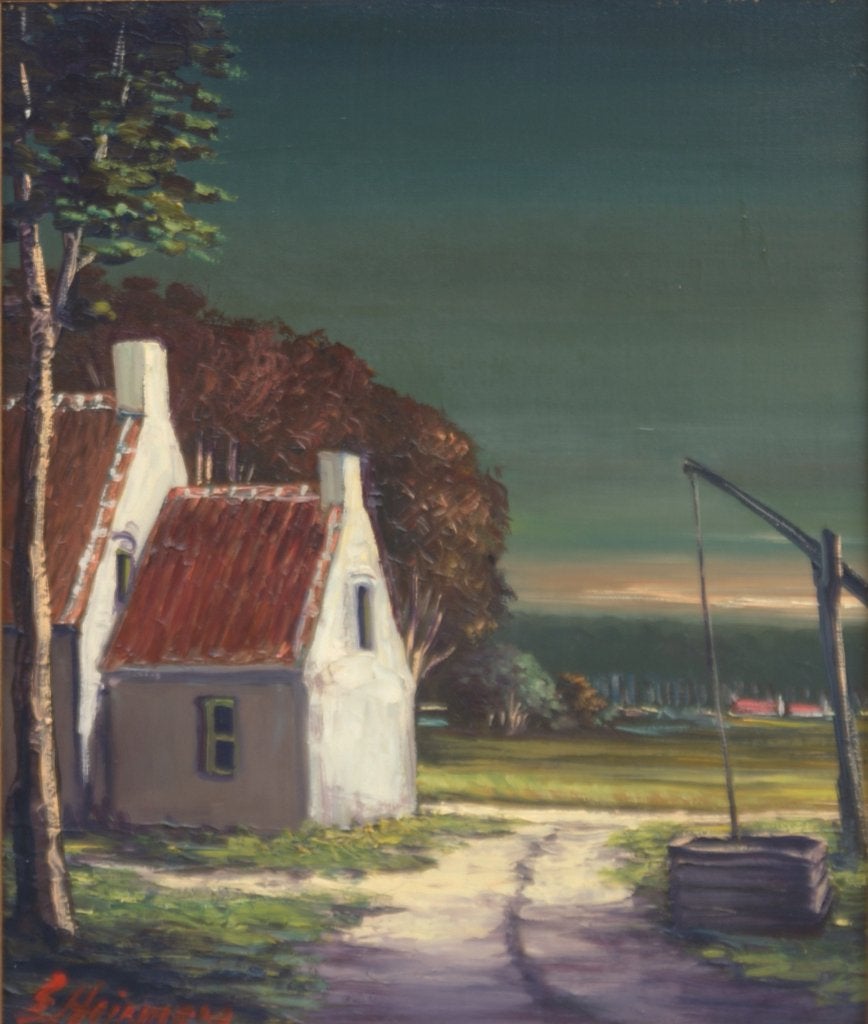Edgar Heirman (1919)2004): Geborgen (O/D, 42 x 48 cm), Ophalen of Verzenden, Gesigneerd, Olieverf