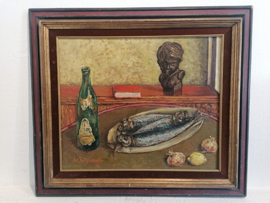 Antiek schilderij op doek, gesigneerd, Enlèvement, Signé, Toile