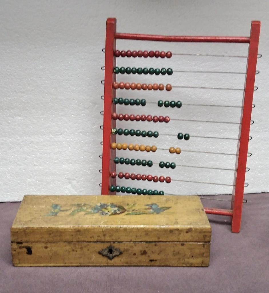 Antieke pennendoos en telraampje, Antiek en Kunst, Ophalen of Verzenden