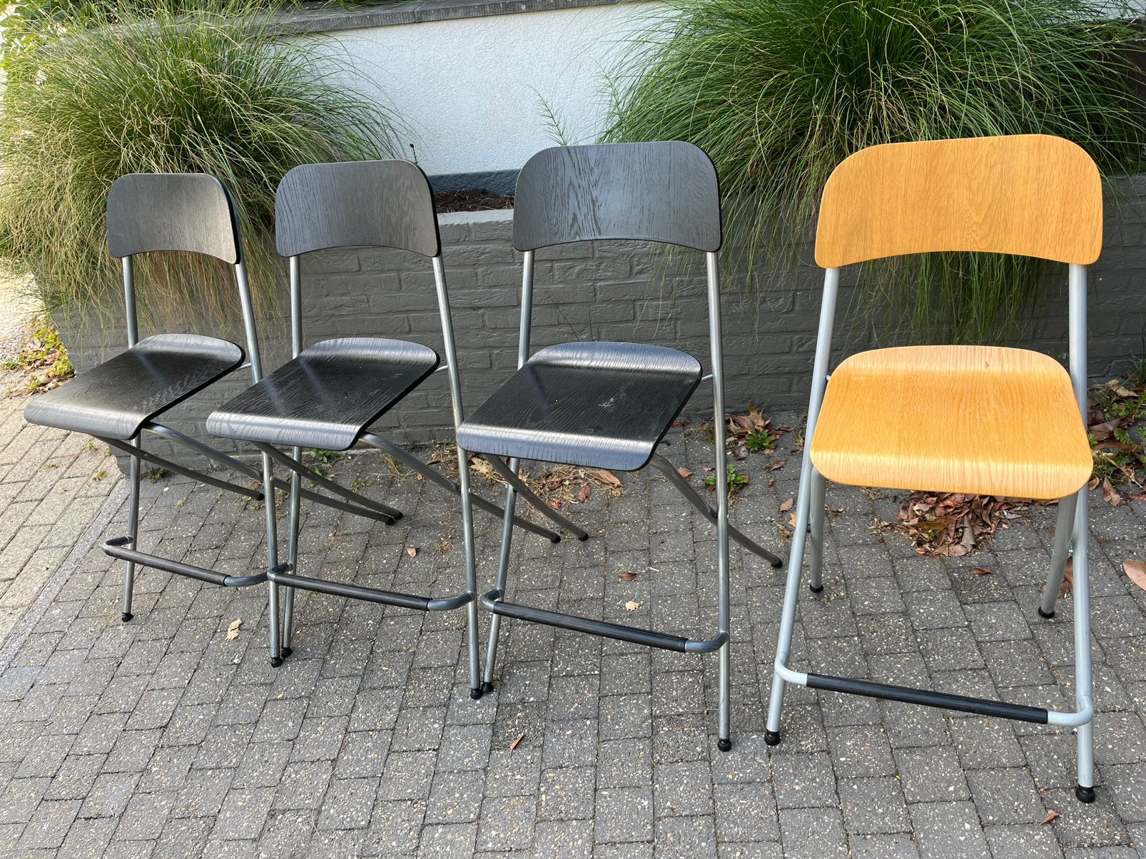 Chaises hautes pliantes - lot de 4, Ophalen, Zo goed als nieuw