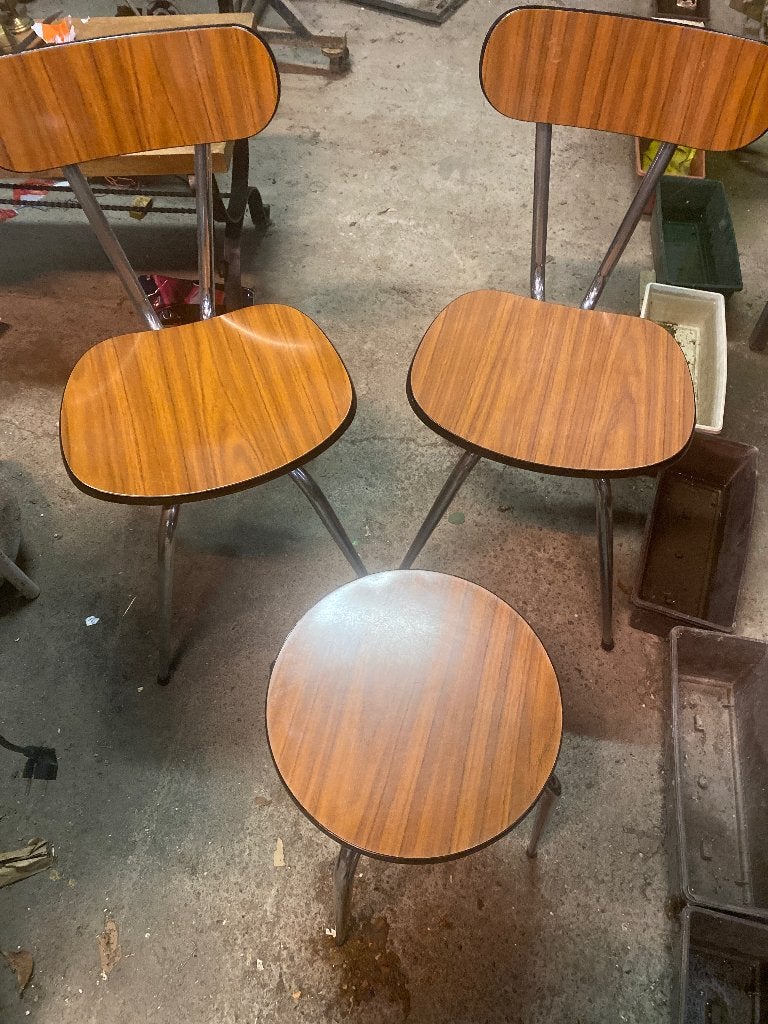 Chaise et tabouret en Formica, Maison & Meubles, Enlèvement, Utilisé, Deux